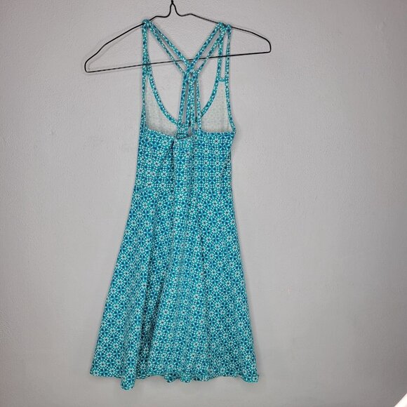 SO Womens Skater Dress Small Blue White Floral Pattern Mini - Picture 2 of 5